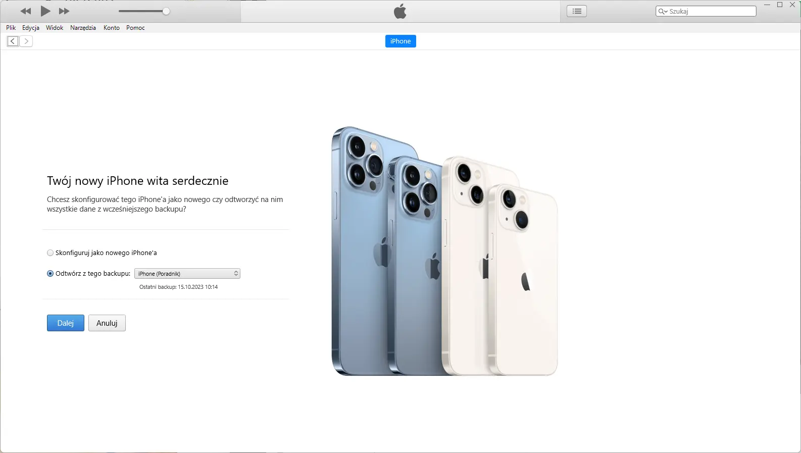 Odtwarzanie przy użyciu iTunes